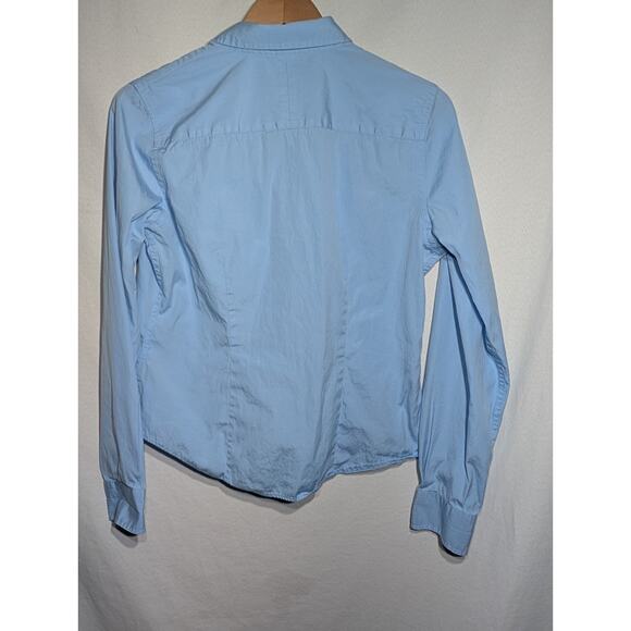 Ralph Lauren Womens Blue Button Up L Embroidered Logo Cotton Minimalist Staple - Picture 4 of 5